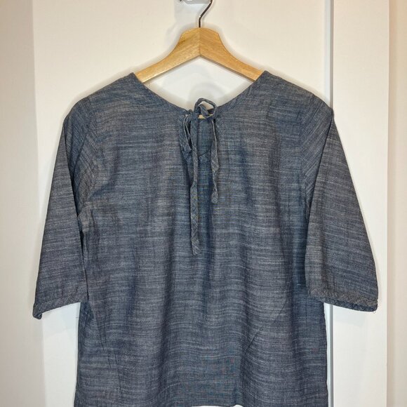 Modaspia Chambray 3/4 Sleeve Blouse - Picture 3 of 5